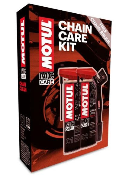 Motul Kit Spray Curatare Si Ungere Chain Care Kit C1 (400ml)+C2 (400ML) + Chain Brush